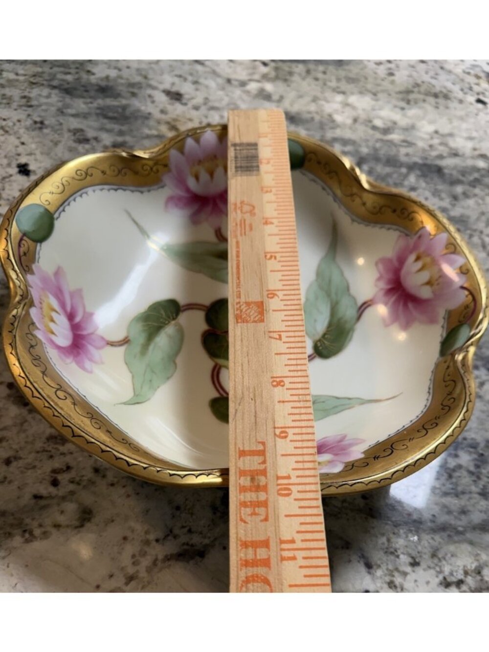 Vtg Hand painted J&C Bavaria Centerpiece Bowl Wheelock La Art Modern Water Lily - Picture 6 of 9